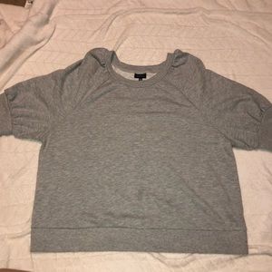 Who What Wear Gray Short Sleeved Sweatshirt Cute